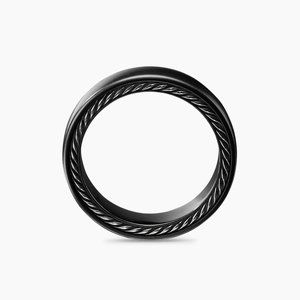 David Yurman Streamline Band Ring Black Titanium, 6mm, Size 7